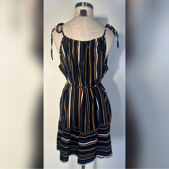 SHEIN Stripped Tie Shoulder Ruffle Hem Cami Dress - Picture 7 of 7